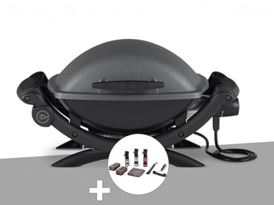 Barbecue électrique q 1400 - weber avec kit de nettoyage