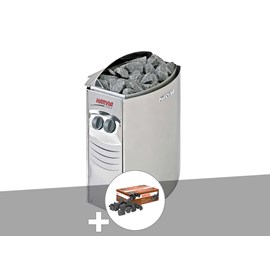 Poêle électrique 4,5 kw vega pour sauna traditionnel + pierres de lave - harvia