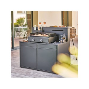 Meuble de cuisine extérieure comptoir bar acier noir - forge adour