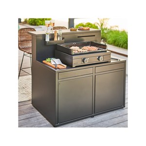 Meuble de cuisine extérieure comptoir bar acier noir - forge adour