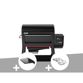 Barbecue à pellets searwood xl 600 + plan de travail + kit de fumage - weber