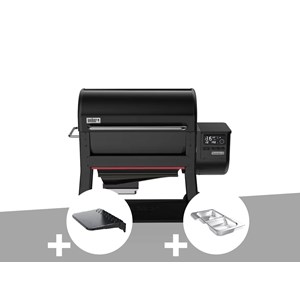 Barbecue à pellets searwood xl 600 + plan de travail + kit de fumage - weber