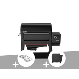 Barbecue à pellets searwood xl 600 + kit de fumage + housse - weber