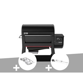 Barbecue à pellets searwood xl 600 + kit de fumage + rôtissoire - weber