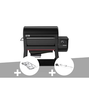 Barbecue à pellets searwood xl 600 + kit de fumage + rôtissoire - weber