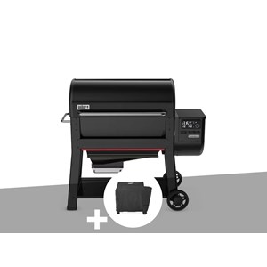 Barbecue à pellets searwood xl 600 + housse - weber