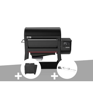 Barbecue à pellets searwood xl 600 + housse + rôtissoire - weber