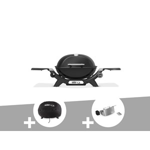 Barbecue à gaz q 1200n noir + housse + rôtissoire - weber