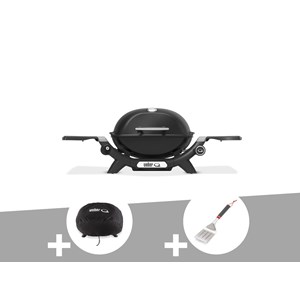 Barbecue à gaz q 1200n noir + housse + spatule - weber