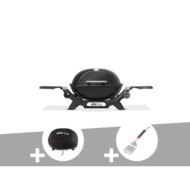 Barbecue à gaz q 1200n noir + housse + spatule - weber