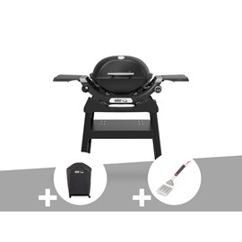 Barbecue à gaz q 1200n noir avec pied + housse + spatule - weber