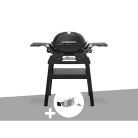 Barbecue à gaz q 1200n noir avec pied + rôtissoire - weber