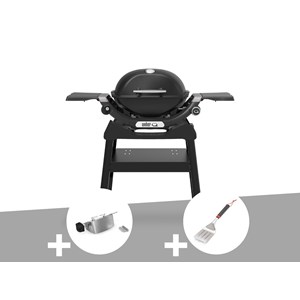 Barbecue à gaz q 1200n noir avec pied + rôtissoire + spatule - weber