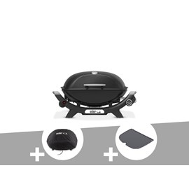Barbecue à gaz q 2100n noir + housse + plancha (1&nbsp;2) - weber