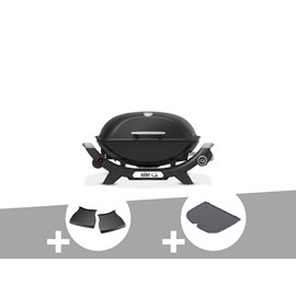 Barbecue à gaz q 2100n noir + plan de travail + plancha (1&nbsp;2) - weber