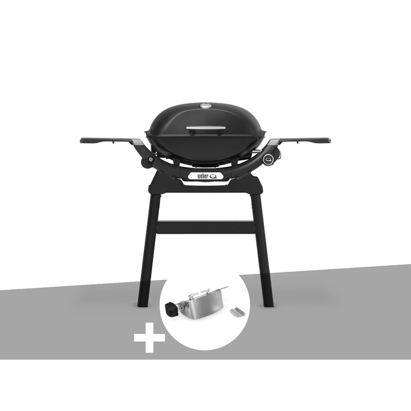 Weber - Barbecue à gaz q 2200n noir avec pied + rôtissoire - weber