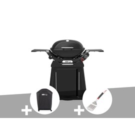 Barbecue à gaz q 2800n+ chariot noir + housse + spatule - weber