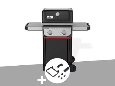 Barbecue à gaz spirit e-210 + set d'accessoires clipsables weber works - weber