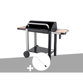 Barbecue charbon vulcano 3000 + kit tournebroche - somagic