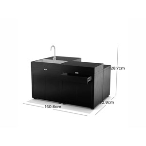 Cuisine îlot 4 éléments noir - le marquier