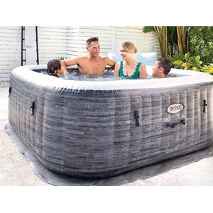 Spa gonflable purespa ardoise carré bulles 6 places - intex