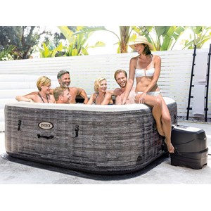 Spa gonflable purespa ardoise carré bulles 6 places - intex