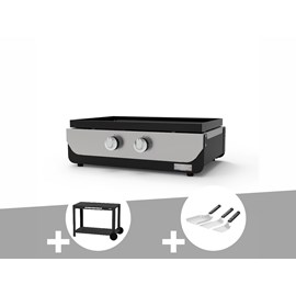 Plancha original gaz 260 duo + desserte + kit 3 spatules - le marquier