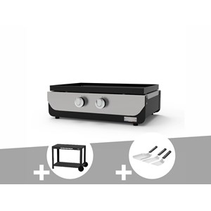 Plancha original gaz 260 duo + desserte + kit 3 spatules - le marquier