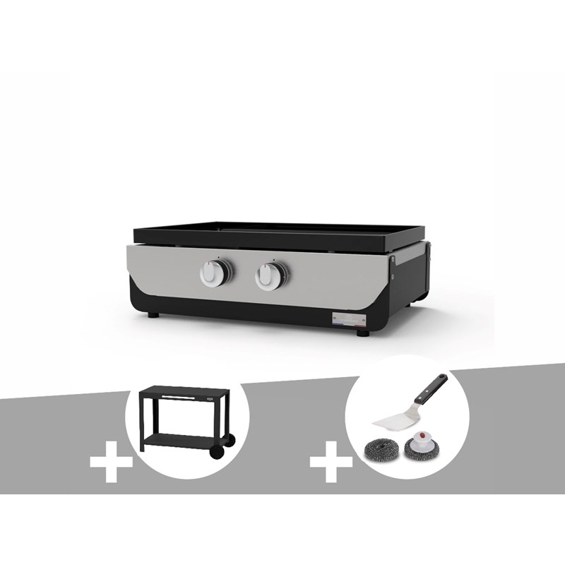Le Marquier - Plancha original gaz 260 duo + desserte + kit de nettoyage - le marquier