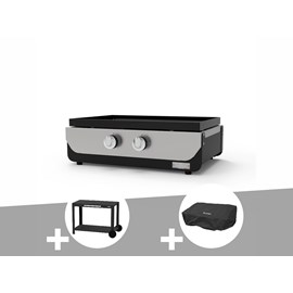Plancha original gaz 260 duo + desserte + housse de protection - le marquier