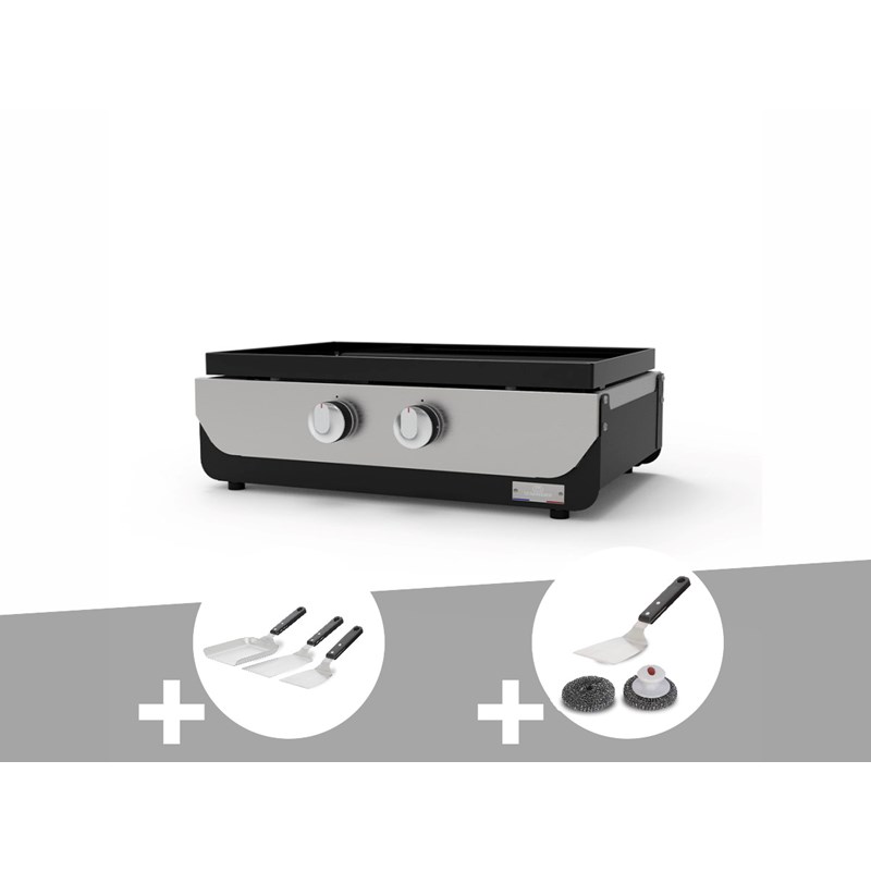 Plancha original gaz 260 duo + kit 3 spatules + kit de nettoyage - le marquier