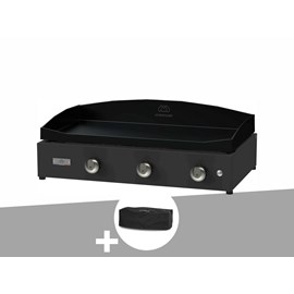 Plancha pure 375 noire gaz + housse de protection - le marquier