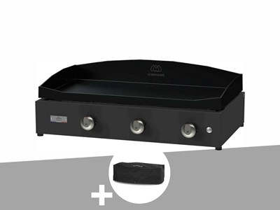 Plancha pure 375 noire gaz + housse de protection - le marquier