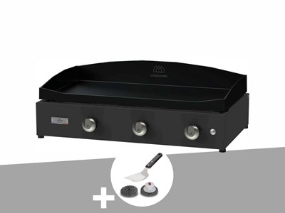 Plancha pure 375 noire gaz + kit de nettoyage - le marquier