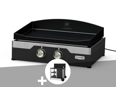 Plancha électrique allure 260 duo 60 x 40 cm + desserte - le marquier