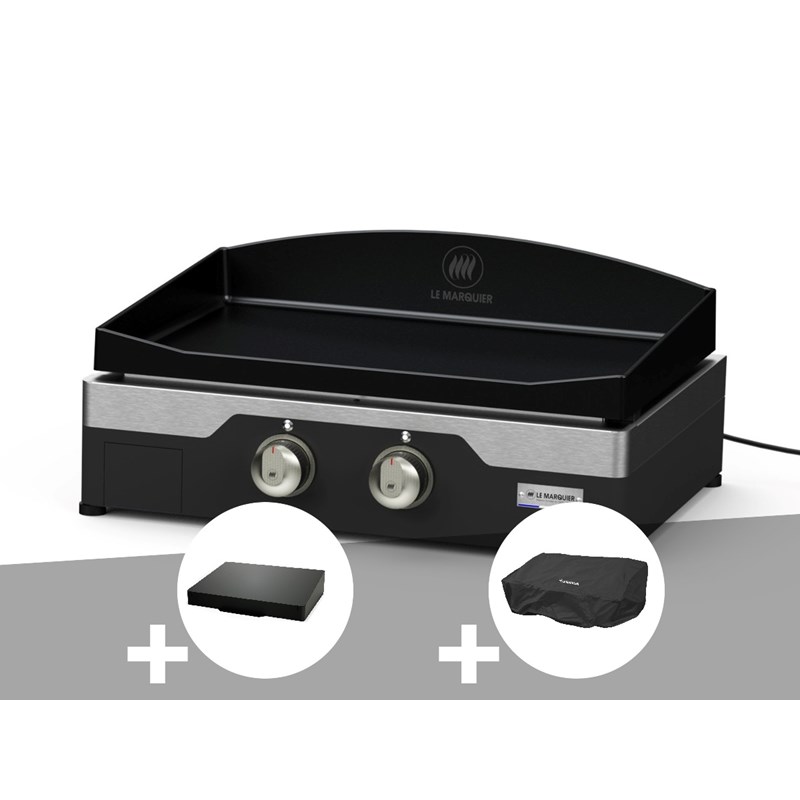 Le Marquier - Plancha électrique allure 260 duo 60 x 40 cm + couvercle + housse - le marquier