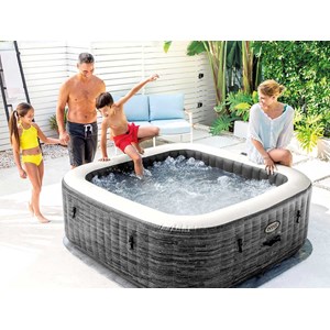 Spa gonflable purespa ardoise carré bulles 4 places - intex
