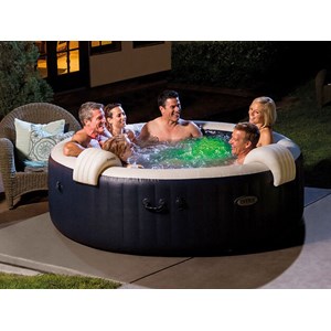 Spa gonflable purespa blue navy rond bulles 4 places - intex