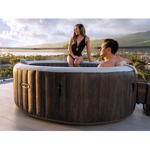 Spa gonflable purespa baltik rond bulles 4 places - intex