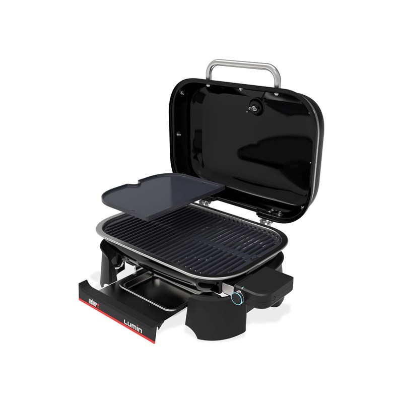 Barbecue électrique lumin + plancha noire - weber