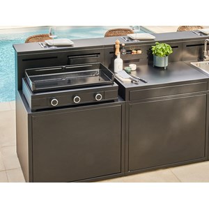 Plancha gaz modern 75 acier noir - forge adour