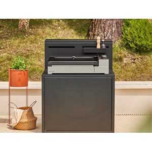 Plancha électrique premium 60 acier noir et gris - forge adour