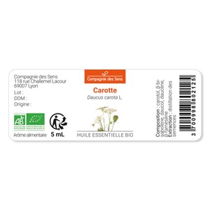 Carotte semences - huile essentielle bio - 10ml garantie chromacert® - chémotypé