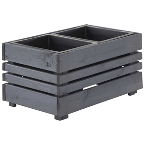 Jardinière en bois lasuré 2 bacs geteborg