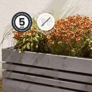 Jardinière en bois lasuré 2 bacs geteborg