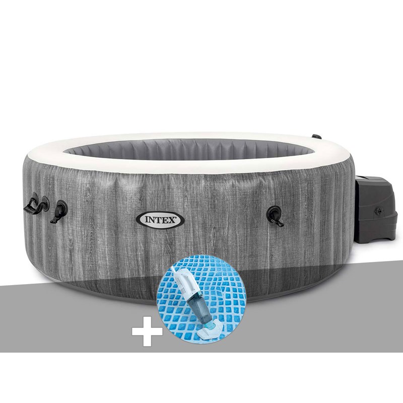 Kit spa gonflable intex purespa baltik rond bulles 6 places + aspirateur