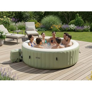 Kit spa gonflable intex purespa olive rond bulles 8 places + kit d'entretien
