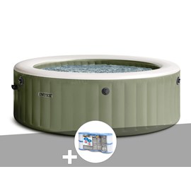 Kit spa gonflable intex purespa olive rond bulles 8 places + 6 filtres
