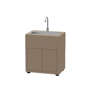 Meuble cuisine extérieure taupe avec évier intégré 80 x 55 cm - le marquier