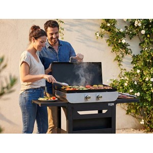 Plancha original gaz 260 duo sur chariot - le marquier